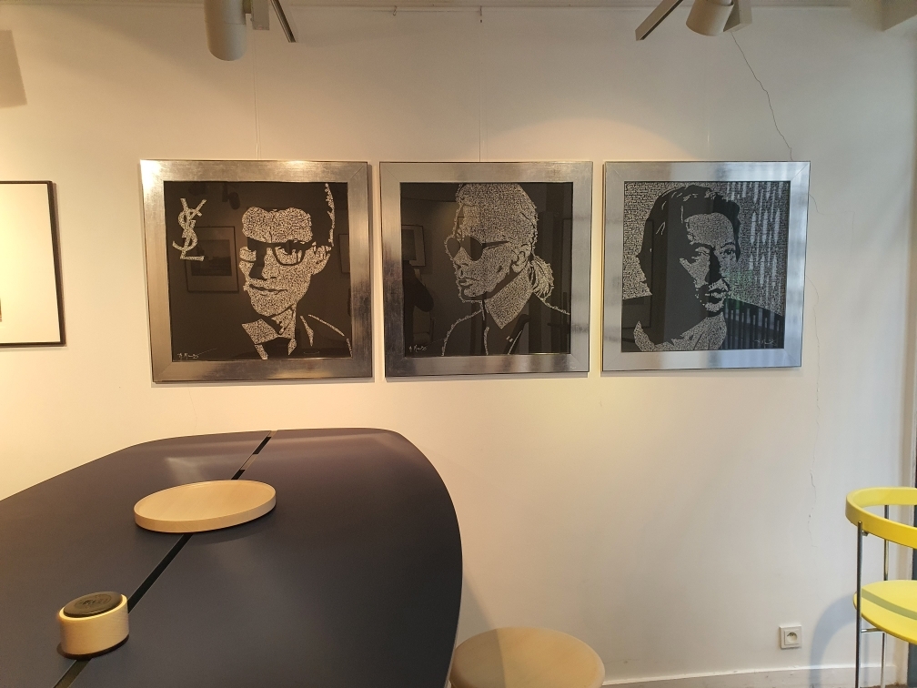 Showroom design Paris rue de Verneuil TRIPTYQUE Yves Saint Laurent Karl Lagerfeld GAINSBOURG